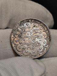 Sultan Abdülhamit 1293/33 Gümüş 5 Kuruş Çil