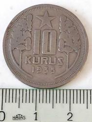 1935 10 KURUŞ ORİJİNAL MADENİ PARASI QQQ2RR1 EN NADİR TARİHLİSİ