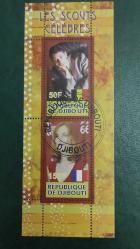 LOT.8 » 2010 YILI JİBUTİ Fransız oyuncu Isabelle Huppert ve Belçikalı şarkıcı Jacques Brel ÖZEL  DAMGALI BLOK  ŞARNİYERSİZ