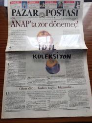 Pazar Postası Gazetesi - Turkish Newspaper - 11 Ağustos 1996 - Sayı 138 - ANAP'ta zor dönemeç yazan Mete Belovacıklı - Avrupa'nın Refah Partisi'ne ve Türkiye'ye bakışı yazan Faruk Şen - Refah Sorunsalı yazan Doğu Ergil - Sevr'de çok hukuk yazan Taha Akyol - Kamil Koç Prestij'i seçti - Çetinkaya'nın hedefi 250 mağaza - Kürt sorununu Paris şartı çözer yazan Ömer Servet - Yeni Sol ve SHP üzerine yazan Ercan Karakaş - ANAP Genel Merkezi KİT'leşti yazan Naki Özkan - terör kabuk değiştiriyor yazan Sami Kohen - Fransa eski cumhurbaşkanı Mitterand'ın erotik hikayeleri - Hitler'in zafer siparişi satıldı - Ar olimpiyata değil kar olimpiyatı yazan Dinçer Güner - Hişt Kültür Sanat dergisi yazan Ahmet Ümit - haftanın filmleri yazan Ahmet Mithat - borsada seçici olma zamanı - İMKB kapanış - En iyi 10 Hisse - Cumhuriyet döneminde Türk sanat müziğinin duayenleri - Münir Nurettin Selçuk fotoğraf - Selahattin Pınar fotoğraf - Osman Nihat Akın Yahya Kemal Beyatlı'nın şiirleri üzerine beste yaptı
