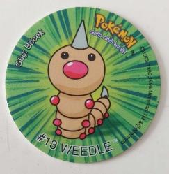 POKEMON 13 WEEDLE GÜÇ BÖCEK ORİJİNAL CİPS TASOSU ÇİL 3BBB1Ş ÇOK NADİR