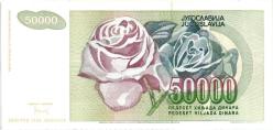 1992 YUGOSLAVYA 50.000 DİNAR ÇOK ÇOK TEMİZ