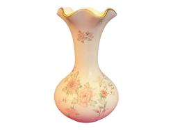 Fransız Limoges el boyama porselen vazo 20,5 cm boyunda