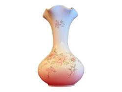 Fransız Limoges el boyama porselen vazo 20,5 cm boyunda