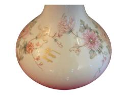 Fransız Limoges el boyama porselen vazo 20,5 cm boyunda