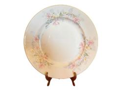 Fransız Limoges el boyama porselen tabak sunum tabağı 31,5 cm boyunda