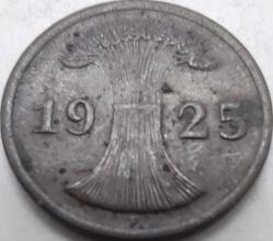 Almanya 1925 F 2 Reichspfennig Weimar Cumhuriyeti Bronz Madeni Para