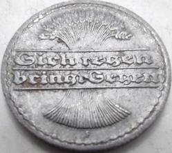 Almanya 1921 F 50 Pfennig Weimar Cumhuriyeti Alüminyum Madeni Para