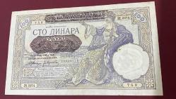 1941 basım 100 Sırp dinarı nadir çil