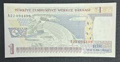 8 Emisyon 1 YTL A22 ÇİL KAĞIT PARA