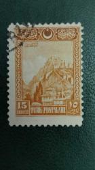 1926 YILI TÜRKİYE  LONDRA BASKISI ANKARA KALESİ 15 KURUŞ DAMGALI  ŞARNİYERSİZ