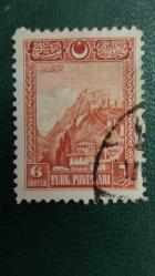LOT.19 » 1926 YILI TÜRKİYE  LONDRA BASKISI ANKARA KALESİ 6 KURUŞ DAMGALI  ŞARNİYERSİZ