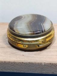 K202----MERMER KAPAKLI ESKİ KÜÇÜK BOY PİRİNÇ KUTU