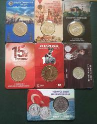 Hatıra ve Tedavül Madeni paralar Kendi Özel Tanıtım Kitlerinde 7 adet