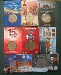 Hatıra ve Tedavül Madeni paralar Kendi Özel Tanıtım Kitlerinde 8 adet