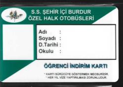 2K = ULAŞIM  KARTI ( BURDUR ) KENT KART - ÖĞRENCİ ( 2. EL * TEMİZ ve NADİR )