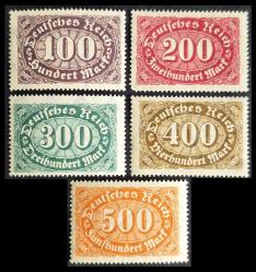 +++ ALMANYA REICH LOT      1922-23      5 ÇEŞİT   - DAMGASIZ