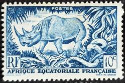 +++ FRANSIZ EKVATOR AFRİKASI KARA GERGEDAN ve KAYA PİTONU        1947    10C   A - DAMGASIZ