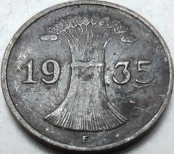 Almanya 1935 F 1 Reichspfennig Üçüncü Reich Bronz