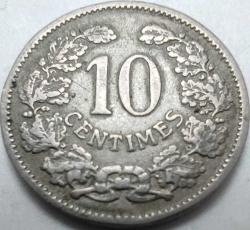 Lüksemburg 1901 10 Centimes - Patinalı - Büyük Dük Adolphe Dönemi Nadir Bakır-Nikel