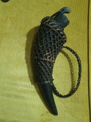 Antika Ifugao Kabile Sanati 35cm Manda boynuzu Saklama kabi (Eksiksiz)