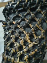 Antika Ifugao Kabile Sanati 35cm Manda boynuzu Saklama kabi (Eksiksiz)