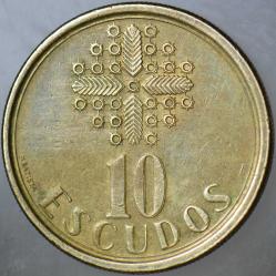 PORTEKİZ 10 ESKUDO 1988.