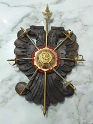 Orjinal Toledo Ispanya- Eksiksiz Antika duvar Plaketi (Çift basli kartal & minyatur kiliclar