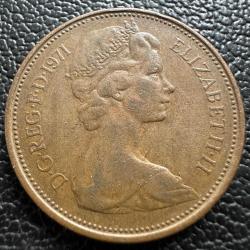 Birleşik Krallık 2 New Pence 1971. İngiltere .