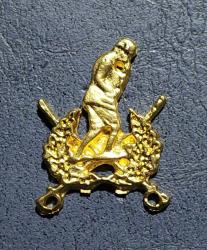 TC, M. Kemal ATATÜRK Kocatepe'de Temalı Rozet. (Çift Kılıçlı ve Defne Çelengli) Altın Tonlu Pirinç. (18×22 mm)