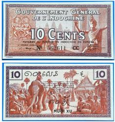 Fransız Hintçini 10 cent 1939 Çil