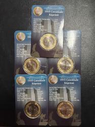 1915 ÇANAKKALE KÖPRÜSÜ  HATIRA PARASI ÖZEL FOLDERDE  5 Lİ SET ÇİL TCM 2732