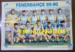FENERBAHÇE 1989-90 KADROSU POSTERİ - FENERBAHÇE FUTBOL TAKIMI 1989-90 - GÜNAYDIN GAZETESİ HEDİYESİ - 51 x 36 cm EBADINDA - SCHUMACHER, MÜJDAT, BÜYÜK ŞENOL, VİŞNEVŞKİ, OĞUZ ÇETİN, NEZİHİ, AYKUT KOCAMAN, HAKAN, ERDİ, RIDVAN DİLMEN, İSMAİL KARTAL