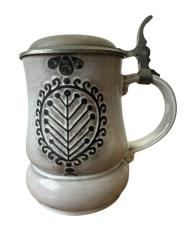 Vintage Seramik Alman Zin Kapaklı Bira Bardağı TANKART