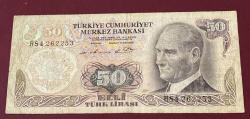 50 TÜRK LİRASI 6.EMİSYON 1970 BASIM
