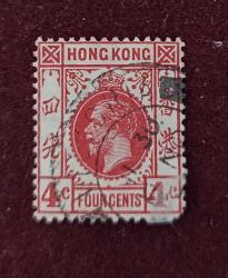 İngiliz Yönetimindeki Hong Kong 1912_ Kral George V _ damgalı