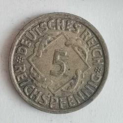 ALMANYA  1936 D    5  PFENNIG