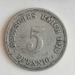 ALMANYA  1910 A     5  PFENNIG