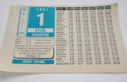 Efemera - 1 Eylül 1997-Orijinal Takvim Yaprağı-Doğum Günü-Söz,Nişan,Nik&acirc;h,Düğün ve Önemli Günler Hediyesi-Hicret Takvimi-Ayet(Hadis)-(Enbiya-1)-II. Dünya Savaşı Başlaması(1939)-Kalbine Sor-Esma'ül Hüsna-Hz.Ali(r.a.) - kitantik - kitaLog