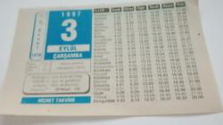 3 Eylül 1997-Orijinal Takvim Yaprağı-Doğum Günü-Söz,Nişan,Nikâh,Düğün ve Önemli Günler Hediyesi-Hicret Takvimi-Ayet(Hadis)-(Enbiya-10)-Kösem Sultan'ın Öldürülmesi(1651)-Hacer'ül Esved-Esma'ül Hüsna'dan-Atasözü