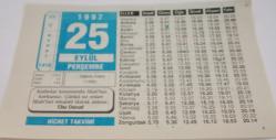 25 Eylül 1997-Orijinal Takvim Yaprağı-Doğum Günü-Söz,Nişan,Nikâh,Düğün ve Önemli Günler Hediyesi-Hicret Takvimi-Ayet(Hadis)-(Ebu Davud)-Niğbolu Zaferi(1396)-Efsane-Kandiller-İmam-ı Azam(r.a)