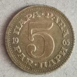 YUGOSLAVYA  1965  5  PARA