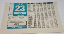 23 Ekim 1997-Orijinal Takvim Yaprağı-Doğum Günü-Söz,Nişan,Nikâh,Düğün ve Önemli Günler Hediyesi-Hicret Takvimi-Ayet(Hadis)(Maide 44)-Kırım Harbi(1853)-İşte Onlar-Hz.Ali(R.a.)