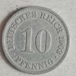 ALMANYA  1903  A   10 PFENNIG