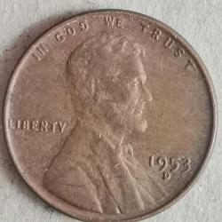AMERİKA  1953 D    1 CENT  BUĞDAY CENTİ