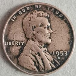AMERİKA  1953 D    1 CENT  BUĞDAY CENTİ