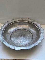 YAŞLI BAKIR TABAK 24 CM ÇAP KIRPIKLI