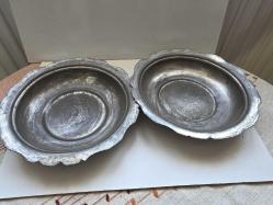 YAŞLI BAKIR TABAK 19 CM ÇAP KIRPIKLI çift