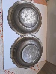 YAŞLI BAKIR TABAK 19 CM ÇAP KIRPIKLI çift