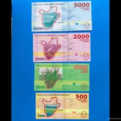 Burundi 500-1000-2000-5000 frank set Çil / UNC